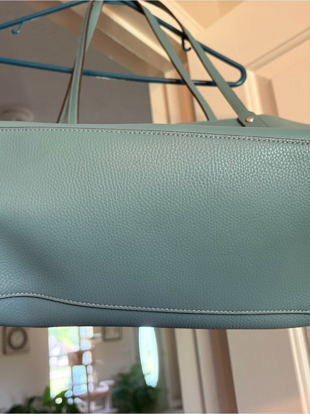 Coach Pebbled Leather Tote in Aqua Blue - Picture 2 of 4